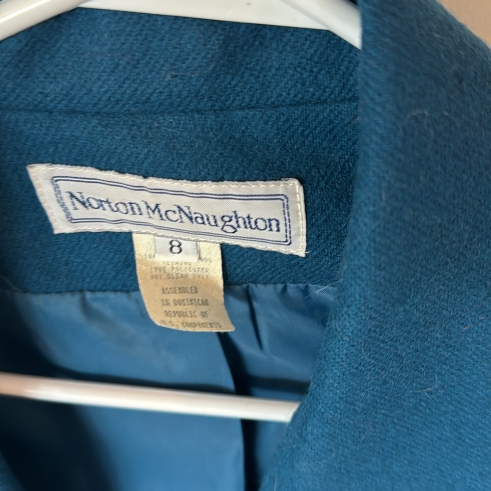 VTG Norton McNaughton Size 8 dark teal Blazer - Picture 4 of 9